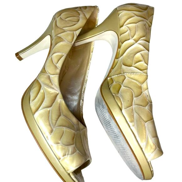 Alex Marie High Heel Shoes 7M Golden Ivory - Picture 6 of 6